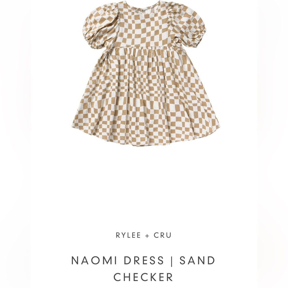 Rylee + Cru Cotton Dress in Sand Check